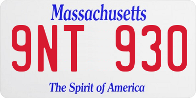 MA license plate 9NT930