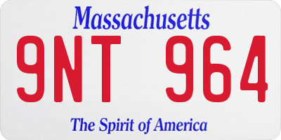 MA license plate 9NT964
