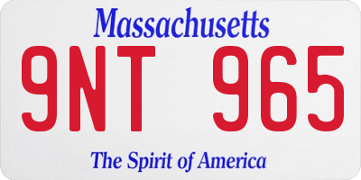 MA license plate 9NT965