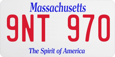 MA license plate 9NT970