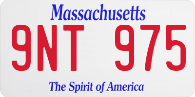 MA license plate 9NT975