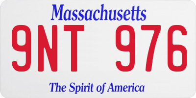 MA license plate 9NT976