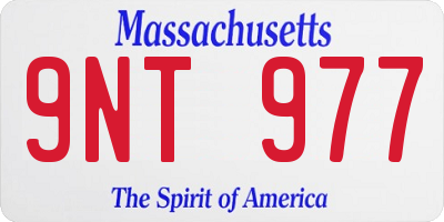 MA license plate 9NT977