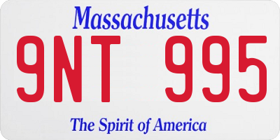 MA license plate 9NT995
