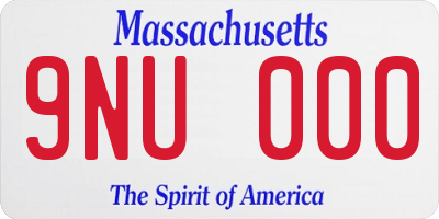 MA license plate 9NU000