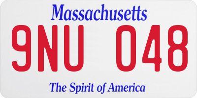 MA license plate 9NU048