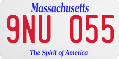 MA license plate 9NU055