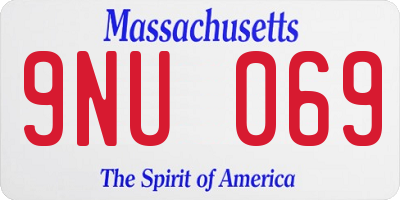 MA license plate 9NU069