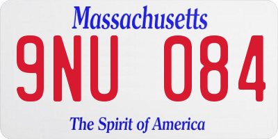 MA license plate 9NU084