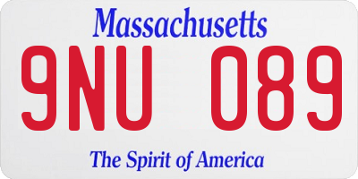 MA license plate 9NU089