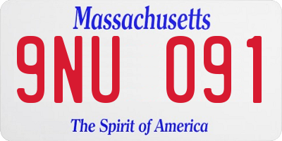MA license plate 9NU091