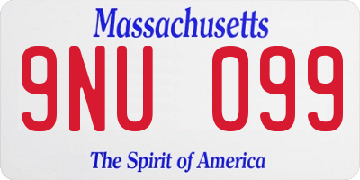MA license plate 9NU099