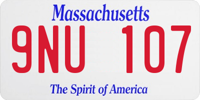 MA license plate 9NU107