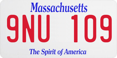 MA license plate 9NU109