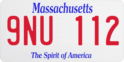 MA license plate 9NU112