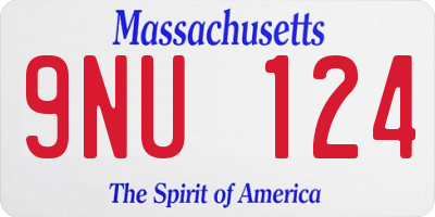 MA license plate 9NU124
