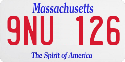 MA license plate 9NU126