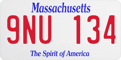 MA license plate 9NU134