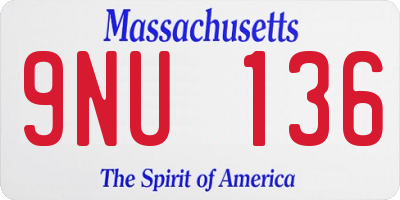 MA license plate 9NU136