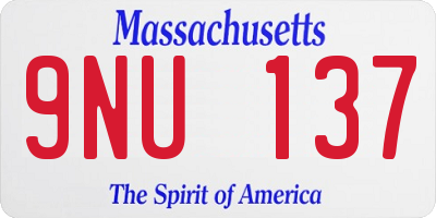 MA license plate 9NU137