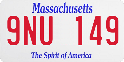 MA license plate 9NU149