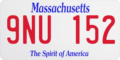 MA license plate 9NU152