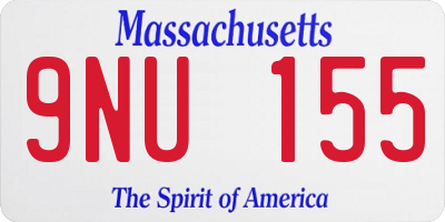 MA license plate 9NU155