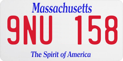 MA license plate 9NU158