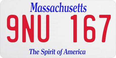 MA license plate 9NU167