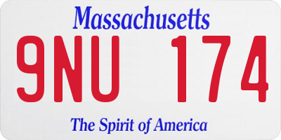 MA license plate 9NU174