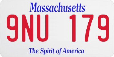 MA license plate 9NU179