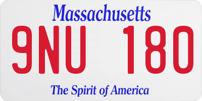 MA license plate 9NU180