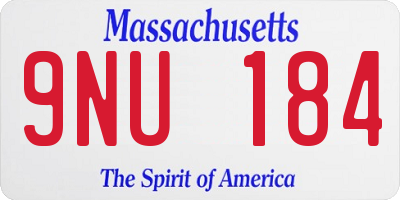 MA license plate 9NU184