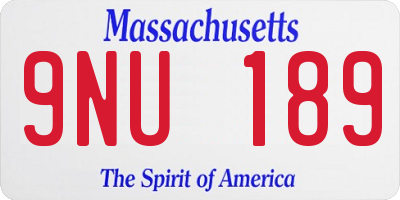 MA license plate 9NU189