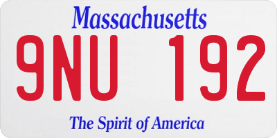 MA license plate 9NU192