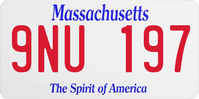 MA license plate 9NU197