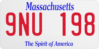 MA license plate 9NU198