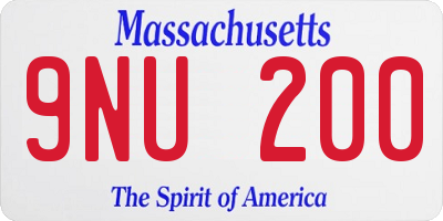 MA license plate 9NU200