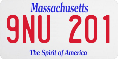 MA license plate 9NU201