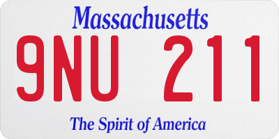 MA license plate 9NU211