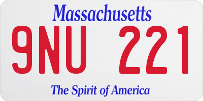 MA license plate 9NU221