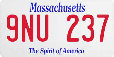 MA license plate 9NU237
