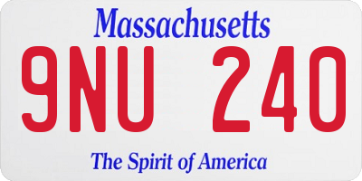 MA license plate 9NU240