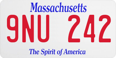 MA license plate 9NU242