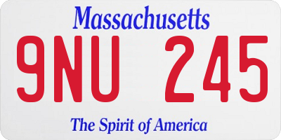 MA license plate 9NU245