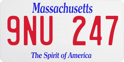 MA license plate 9NU247
