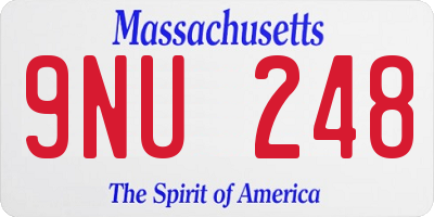 MA license plate 9NU248