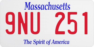 MA license plate 9NU251