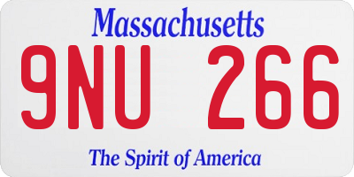 MA license plate 9NU266