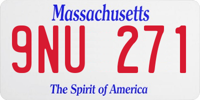 MA license plate 9NU271